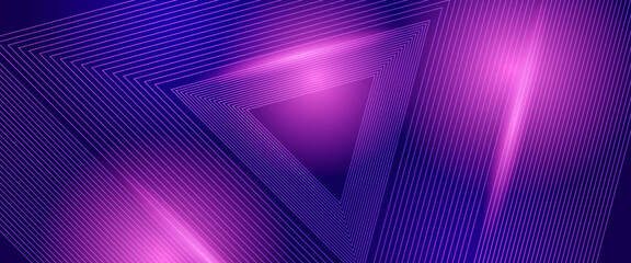 Poster - Blue and purple violet vector glowing tech geometric 3D line modern abstract banner Modern lines pattern futuristic technology concept banner for cover, poster, presentation, website