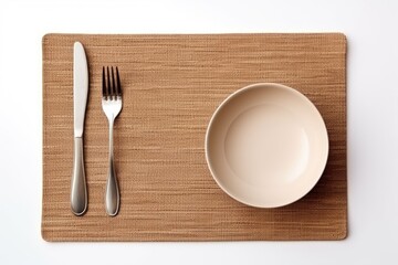 Poster - Empty space for your design on an isolated food placemat, viewed from the top.