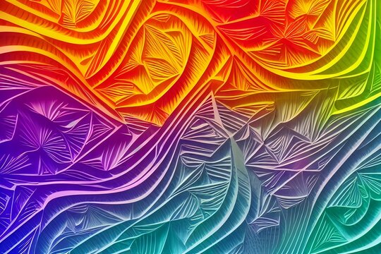 a rainbow colored background with wavy lines, generative