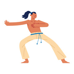 Sticker - man dancing capoeira illustration