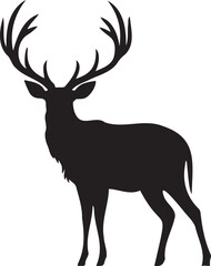 Wall Mural - deer silhouette vector on white background