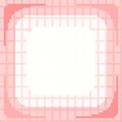 Poster - Peach Pink Pixel Art Retro Curved CRT Frame Template Background
