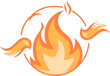 illustration of fire flames on a transparent background