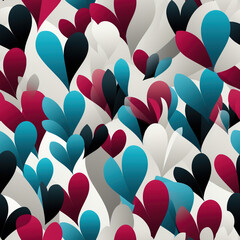 Poster - Heartbeat Pules Seamless Patterns