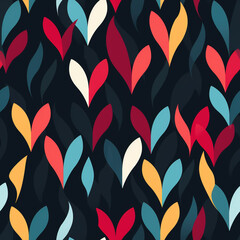 Poster - Heartbeat Pules Seamless Patterns