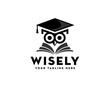elegant wise owl education logo icon symbol design template illustration inspiration