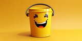 Fototapeta  - happy smiley face, Bucket as a cartoon style