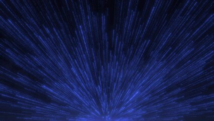 Poster - Abstract neon blue theme light streaks loop going upward motion background, cyberpunk technology motion background, cybercity wire lines loop, Dot line 