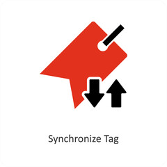 Synchronize Tag and label icon concept