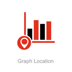 Graph Location and graph icon concept