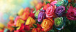 Rainbow roses bouquet background for LGBT love