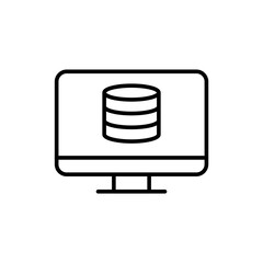 Poster - Computer database icons, minimalist vector illustration ,simple transparent graphic element .Isolated on white background