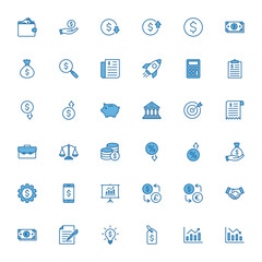 Poster - Finance  icon collection, Finance icon set	for web, computer and mobile app	
