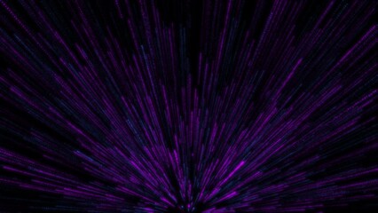 Poster - Abstract neon purple blue theme light streaks loop going upward motion background, cyberpunk technology motion background, cybercity wire lines loop, Dot line 