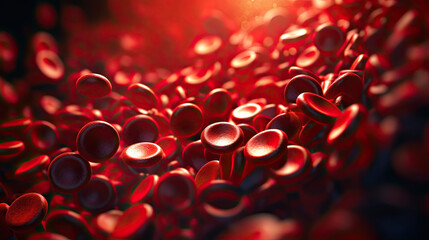 Wall Mural - Red Blood Cells In Bloodstream