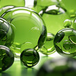 Green bubbles. Green hydrogen concept.