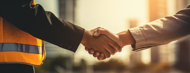 Businessman handshake for teamwork of business