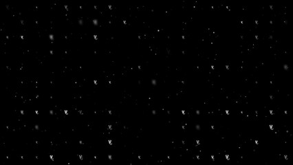 Poster - Template animation of evenly spaced scorpio symbols of different sizes and opacity. Animation of transparency and size. Seamless looped 4k animation on black background with stars