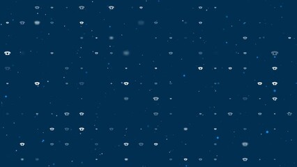 Poster - Template animation of evenly spaced vintage telephone symbols of different sizes and opacity. Animation of transparency and size. Seamless looped 4k animation on dark blue background with stars