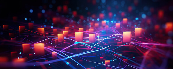 Poster - abstract background for digital purposes as ai, networks, technology, science, etc.