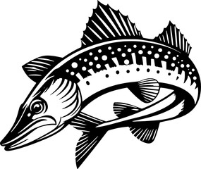 Wall Mural - Pike Fish icon 9