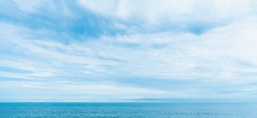 Wall Mural - sky blue,cloud background,horizon clear spring sky in morning by the beach,beautiful landscape natur