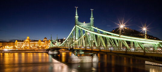 Wall Mural - liberty bridge in Budapest by night