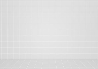 Wall Mural - White ceramic tile wall room