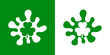 Día de San Patricio. Logo con silueta de trébol en salpicadura de líquido en espacio negativo para su uso en felicitaciones y tarjetas