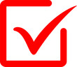 © Anita - Red check mark icon. Tick ​​symbol in red color. Replaceable vector design