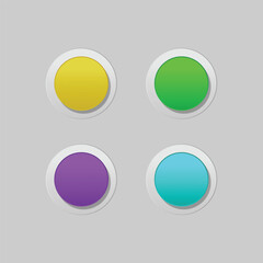 Poster - Button web ui and ux glass morphism colorful vector