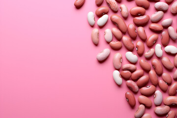 Wall Mural - Pink Kidney Beans on Pink Background