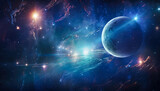Fototapeta Kosmos - Space universe galaxy cosmos astronomy planet star colors colorful sky