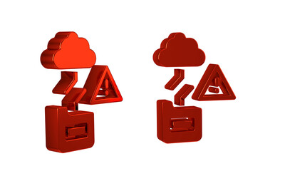 Aufkleber - Red Cloud technology data transfer and storage icon isolated on transparent background.