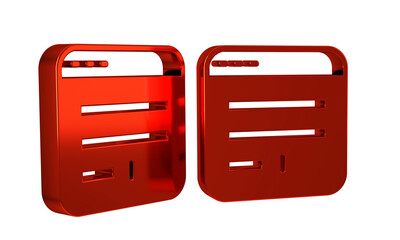 Poster - Red Browser window icon isolated on transparent background.