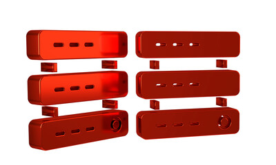 Aufkleber - Red Server, Data, Web Hosting icon isolated on transparent background.