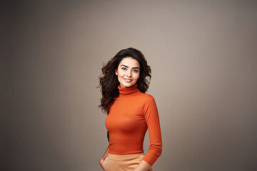 Wall Mural - young indian stylish woman wearing turtleneck sweater