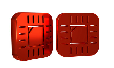 Aufkleber - Red Computer processor with microcircuits CPU icon isolated on transparent background. Chip or cpu with circuit board. Micro processor.