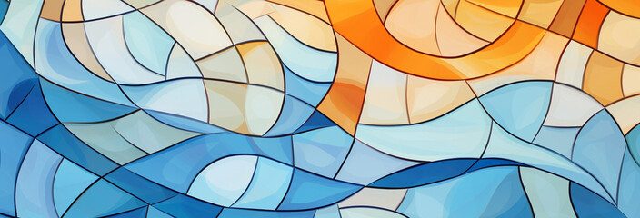 Sticker - colorful abstract background in stained glass style. digital art.