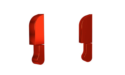 Poster - Red Knife icon isolated on transparent background. Cutlery symbol.