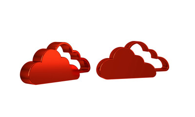 Sticker - Red Cloud icon isolated on transparent background.