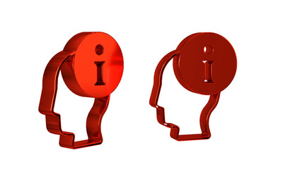 Poster - Red Information icon isolated on transparent background.