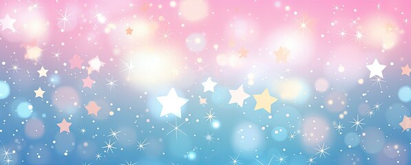 realistic pink blue pattern bokeh background with stars
