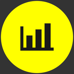 Sticker - graph chart data icon on circle background vector