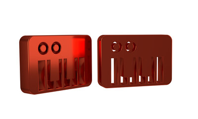 Poster - Red Music synthesizer icon isolated on transparent background. Electronic piano.