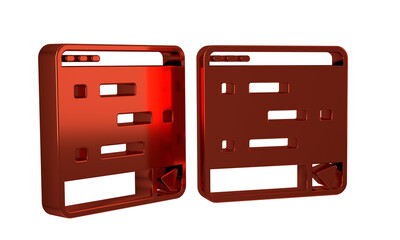 Poster - Red New chat messages notification on laptop icon isolated on transparent background. Smartphone chatting sms messages speech bubbles.