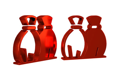 Poster - Red Garbage bag icon isolated on transparent background.