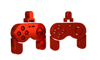 Poster - Red Gamepad icon isolated on transparent background. Game controller.