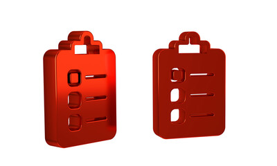 Poster - red to do list or planning icon isolated on transparent background.