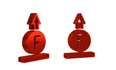 Poster - Red Force of physic formula calculation icon isolated on transparent background.